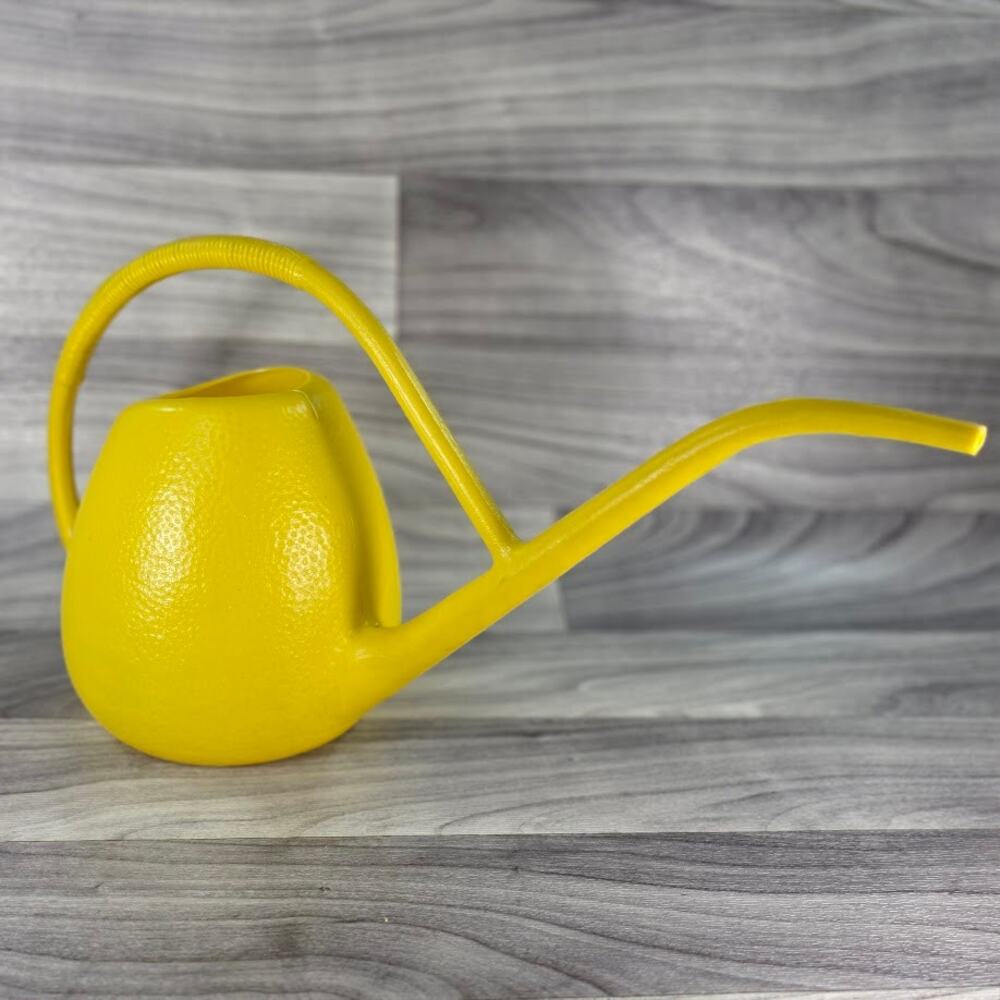VTG Vitri Products Yellow Plastic Watering Can Molded Fruit Peel Texture USA MCM